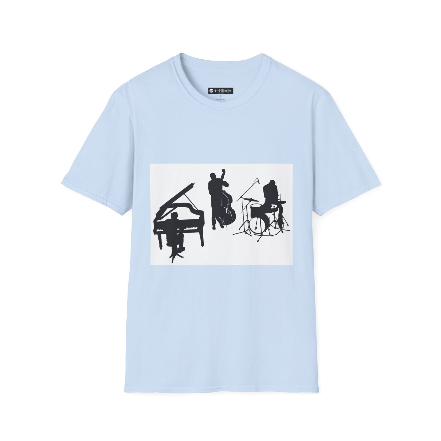 10% Off at checkout - Jazz Trio Silhouette T-Shirt — Piano, Bass & Drums Music Tee