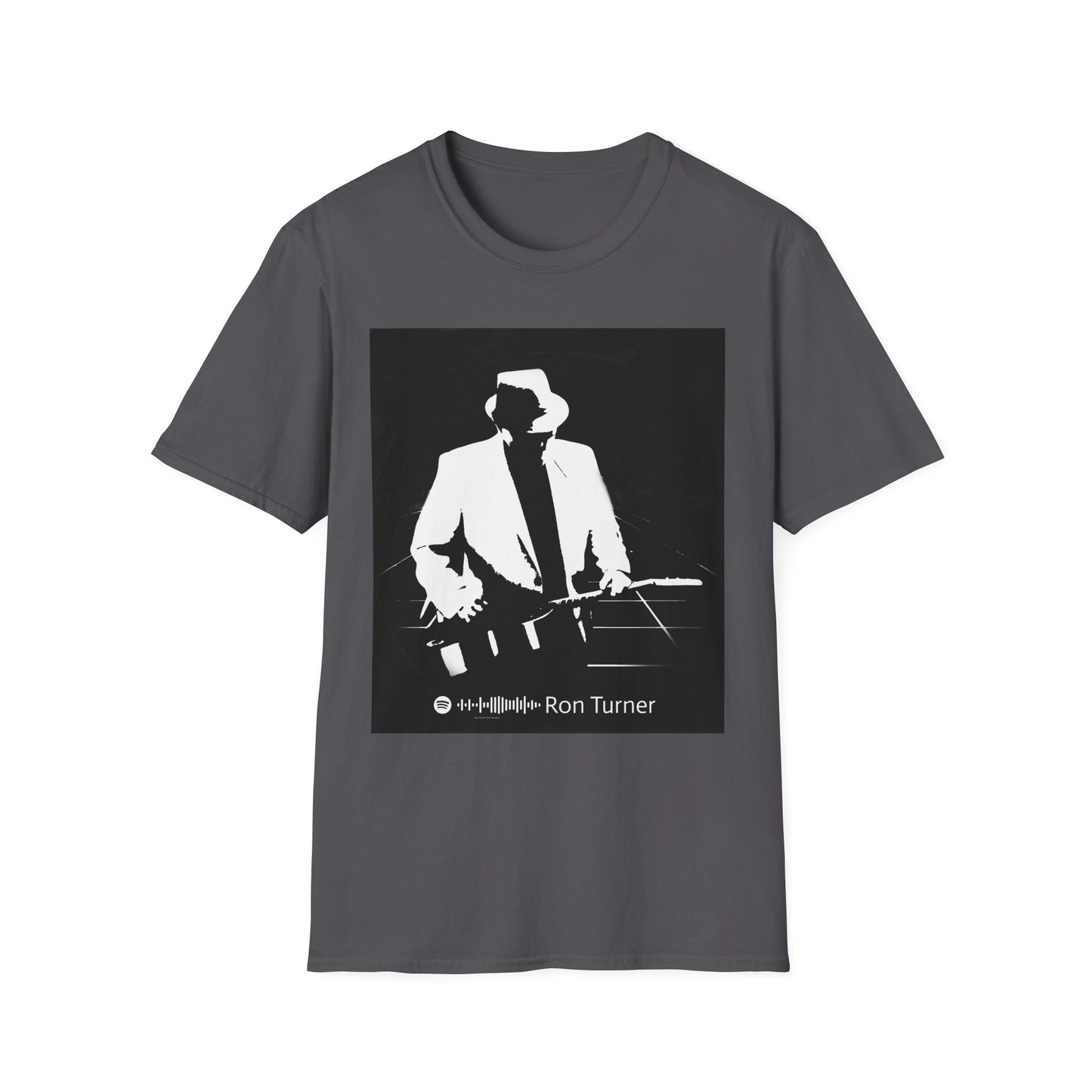 10%OFF at checkout! - Slide Guitarist Ron Turner Blues Artist Silhouette T-Shirt — Vintage Band Music Tee