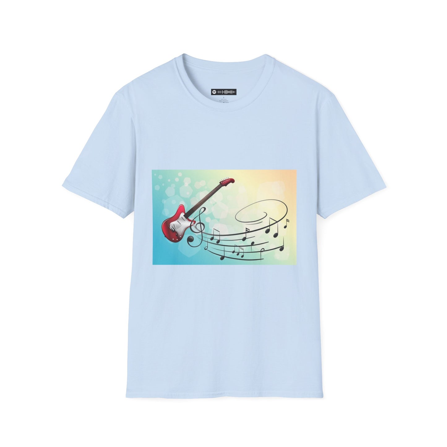 10% Off at checkout - Electric Guitar Music Tee — Colorful Musical Notes Graphic T-Shirt
