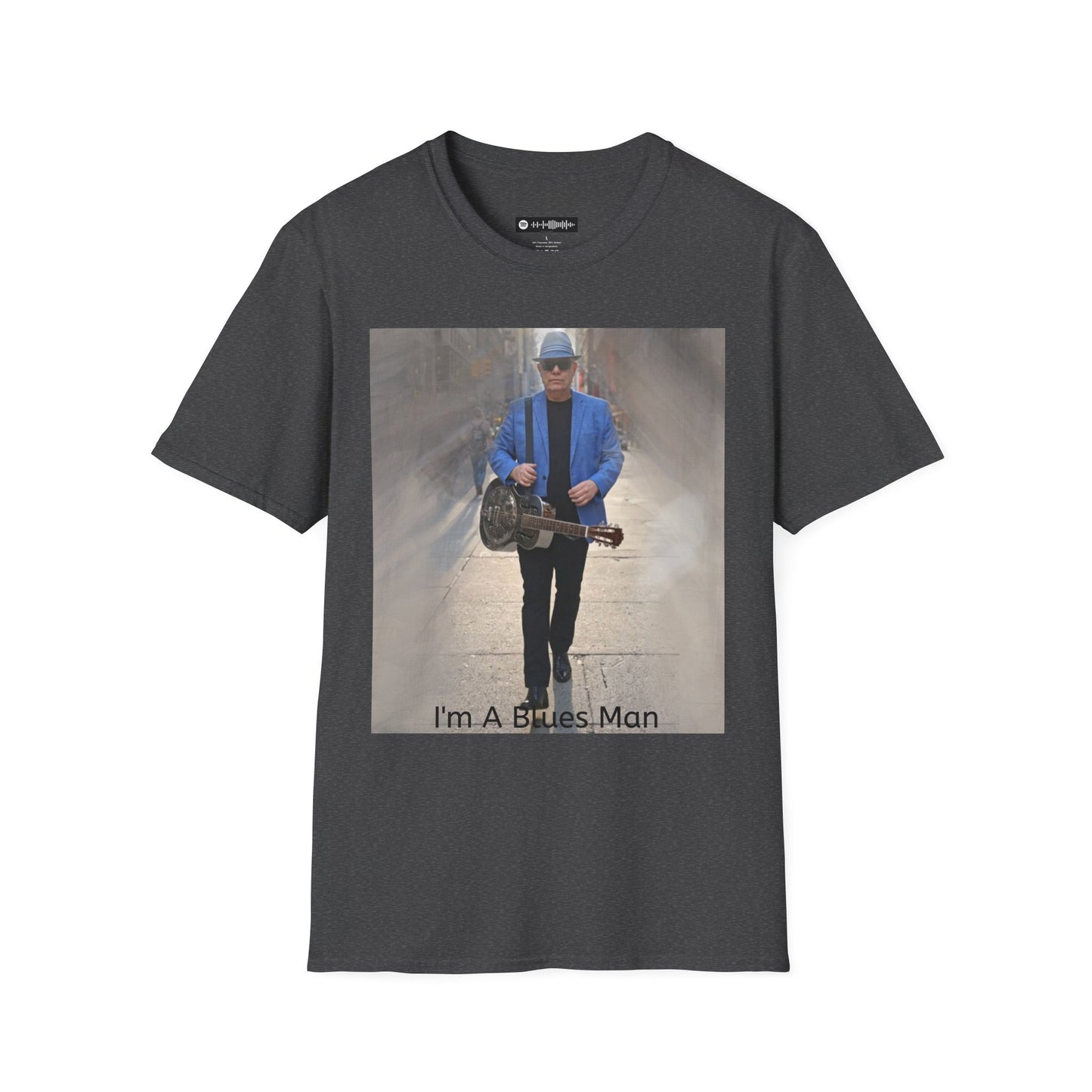 10% Off at checkout! - T-Shirt — 'I'm A Blues Man' Guitarist Photo Tee