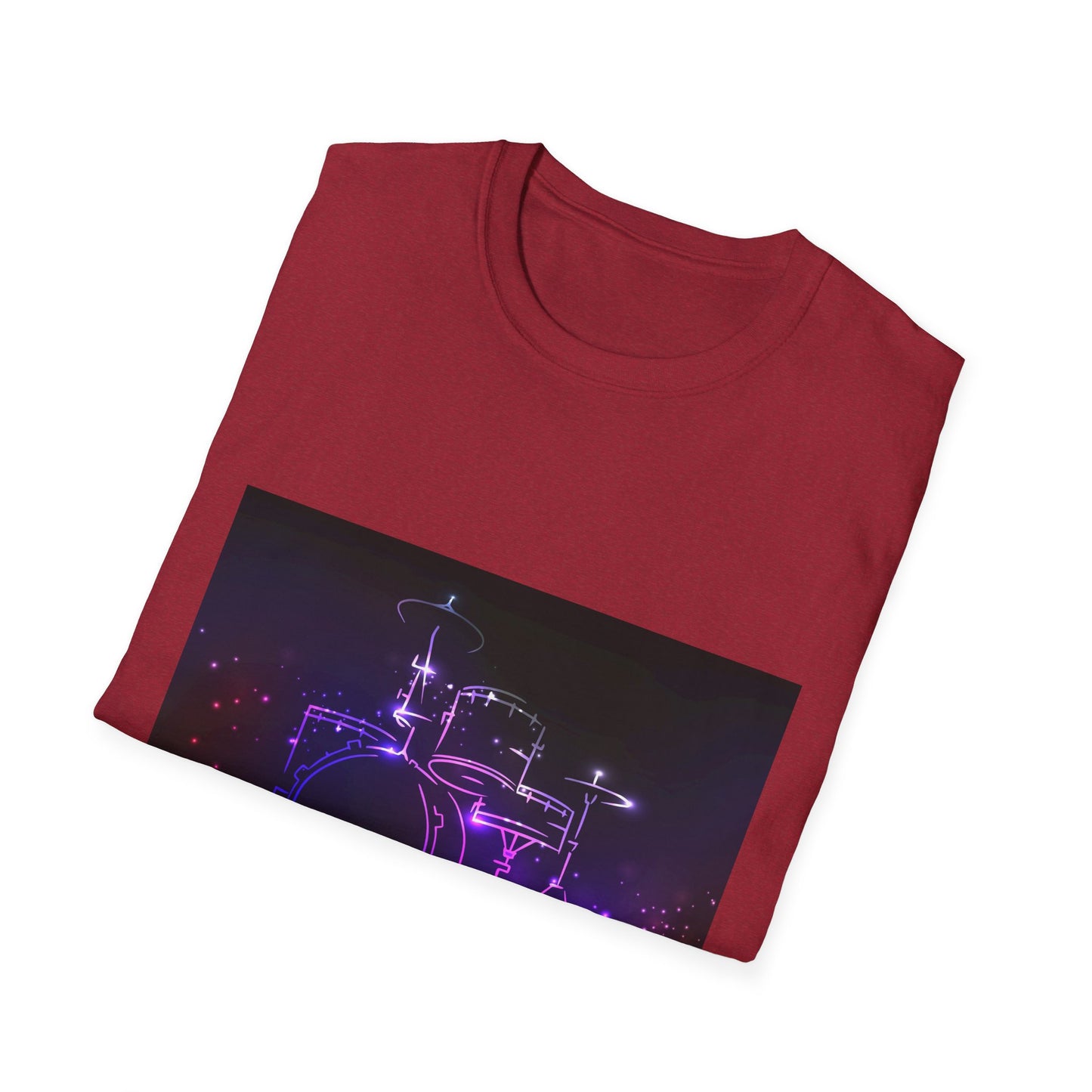 10%OFF at checkout! - Drummer Neon Lights T-Shirt — Purple Glow Drum Set Tee