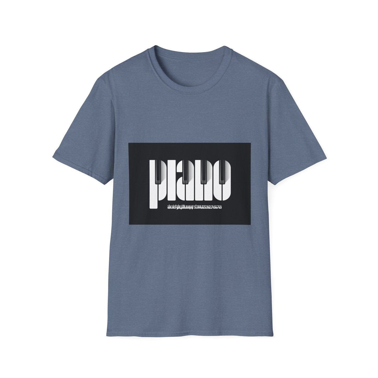 10%OFF at checkout! - Piano Retro Logo T-Shirt — Minimalist Black & White Music Tee