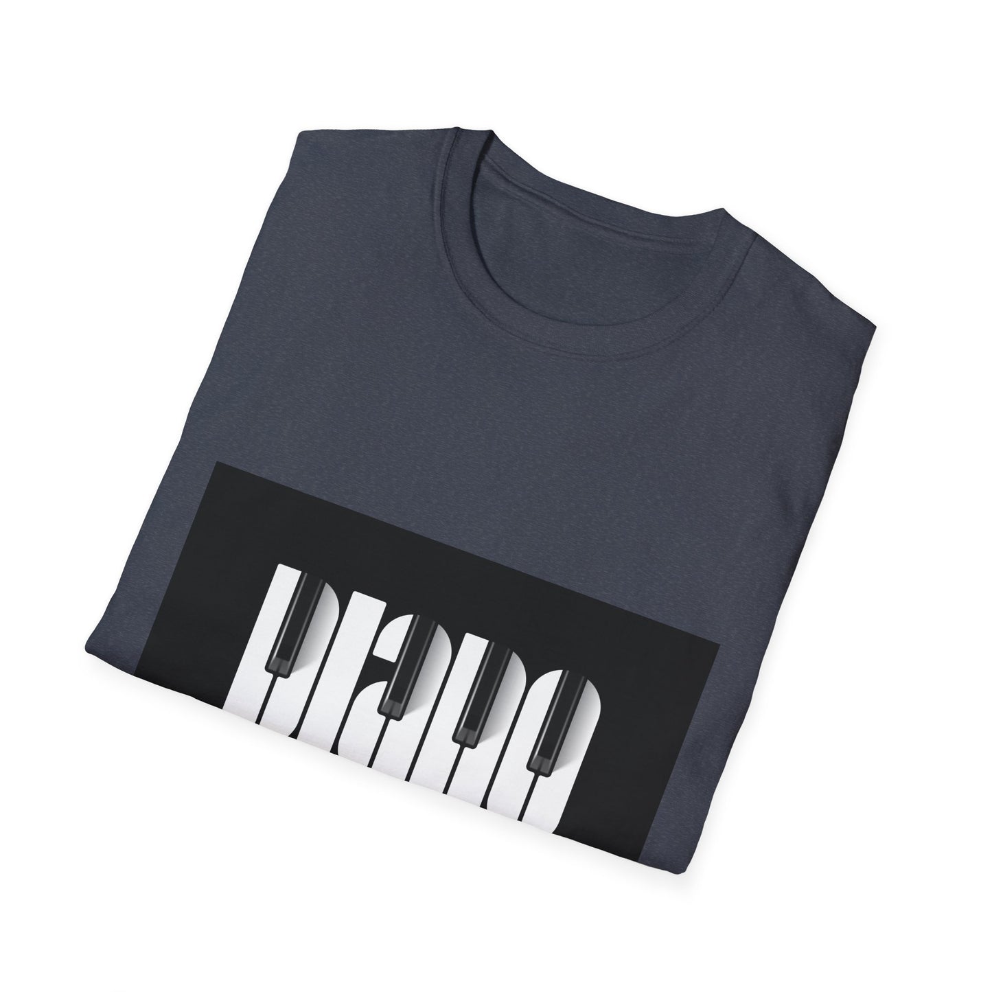 10%OFF at checkout! - Piano Retro Logo T-Shirt — Minimalist Black & White Music Tee