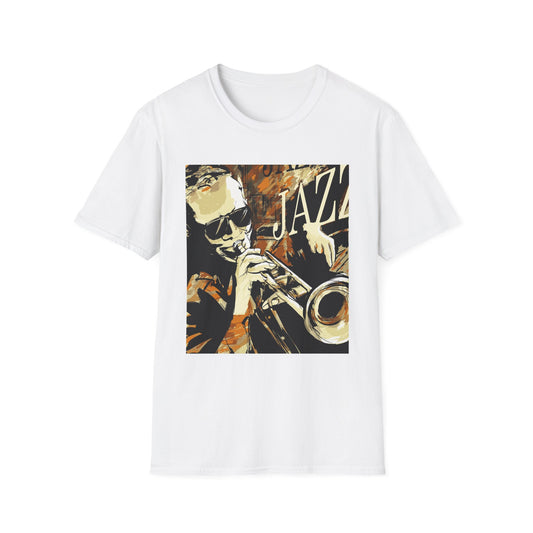 Jazz Trumpet Graphic T-Shirt — Vintage Sax/Trumpet Music Tee