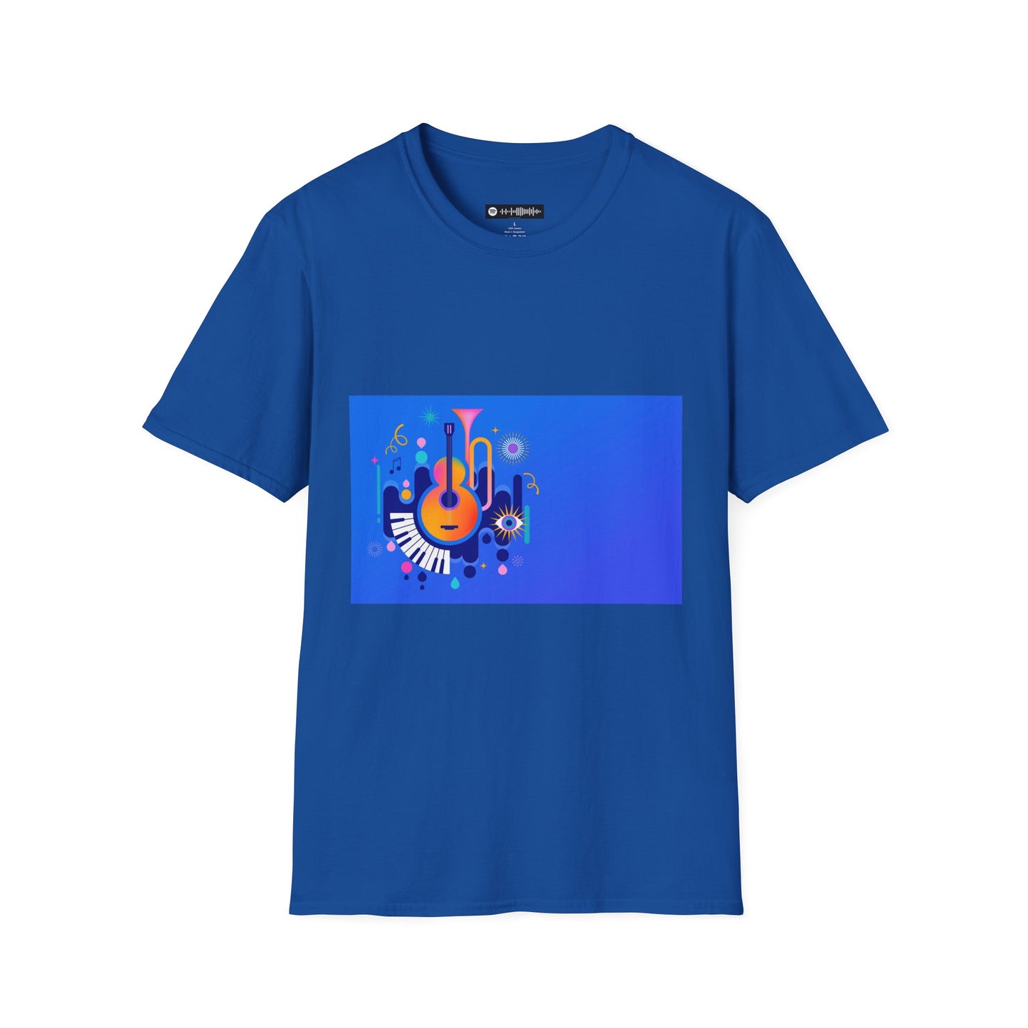 10% Off at checkout - Music Festival Graphic T-Shirt — Colorful Guitar & Instruments Design