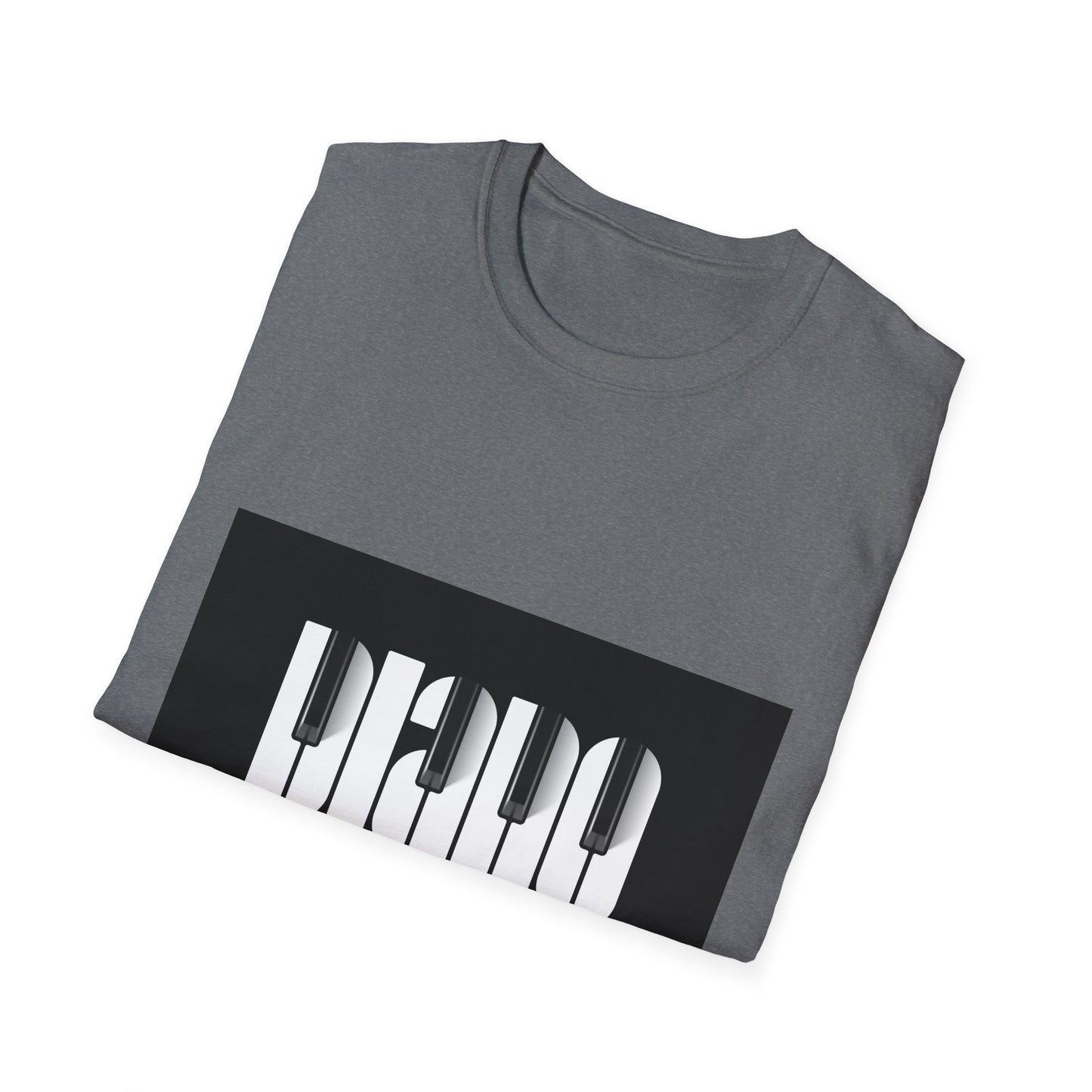 10%OFF at checkout! - Piano Retro Logo T-Shirt — Minimalist Black & White Music Tee