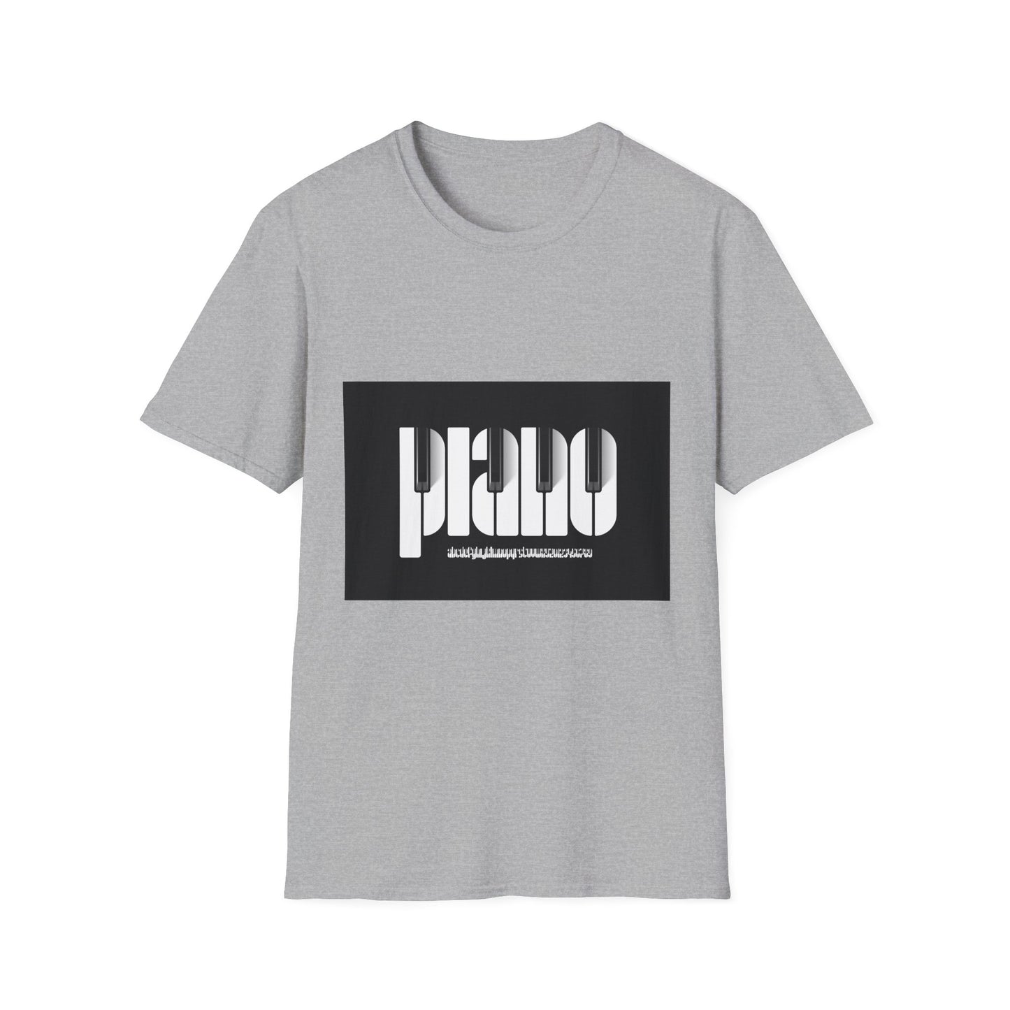 10%OFF at checkout! - Piano Retro Logo T-Shirt — Minimalist Black & White Music Tee