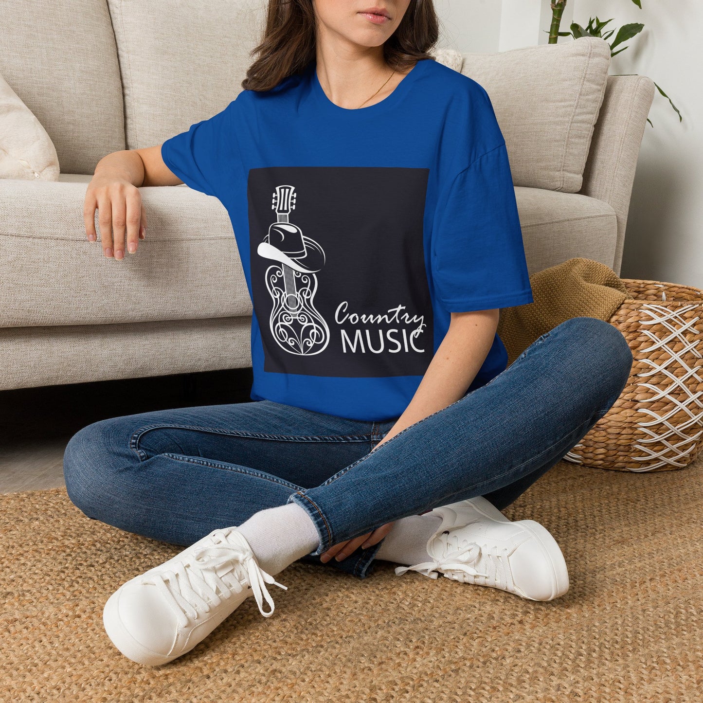 10% Off at checkout - Country Music T-Shirt — Guitar & Cowboy Hat Design