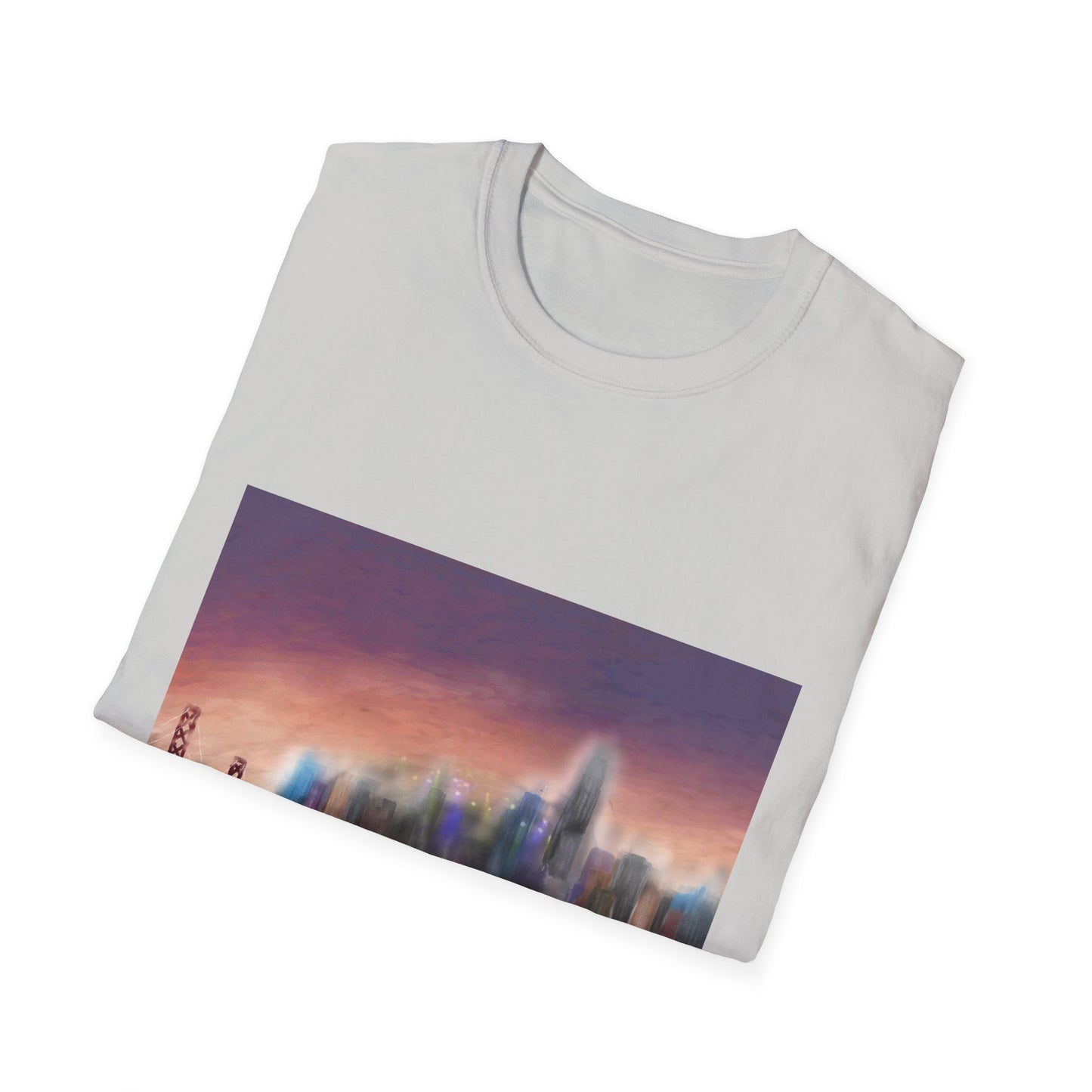 10%OFF at checkout! - Big City Band City Skyline Sunset T-Shirt — Blurred Nightscape Graphic Tee
