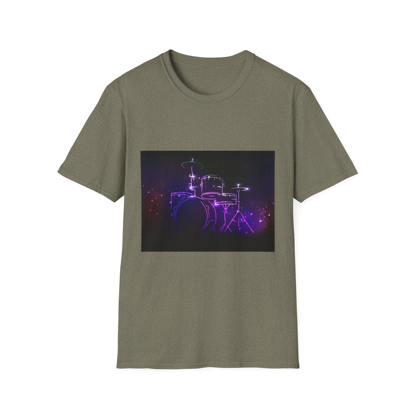 10%OFF at checkout! - Drummer Neon Lights T-Shirt — Purple Glow Drum Set Tee