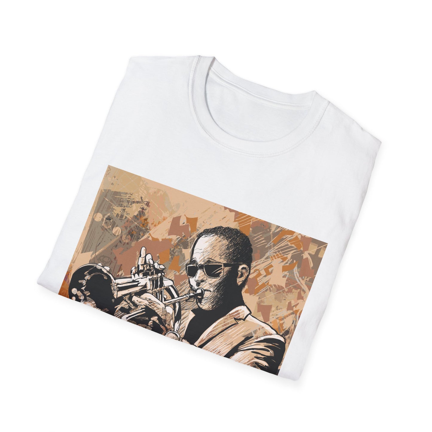 10%OFF at checkout! - Trumpet Jazz Portrait T-Shirt — Vintage Musician Graphic Tee