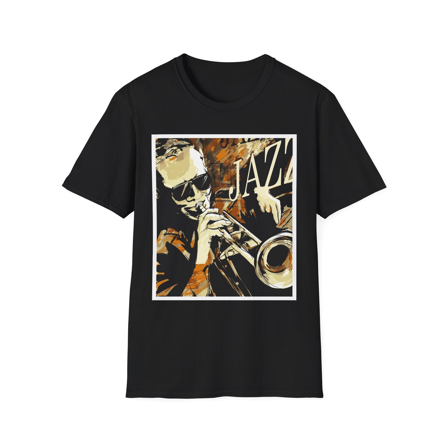 Jazz Trumpet Graphic T-Shirt — Vintage Sax/Trumpet Music Tee