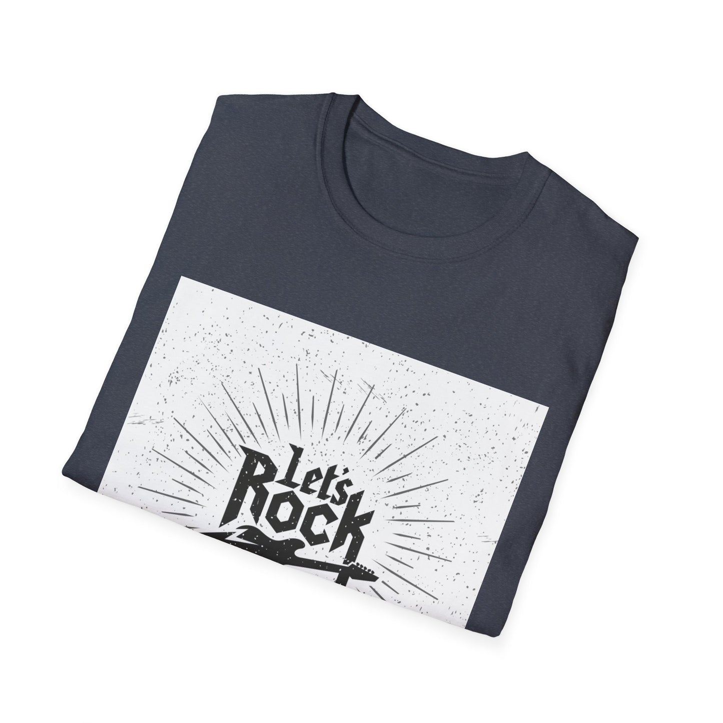 10%OFF at checkout! - Let's Rock T-Shirt — Vintage Guitar Graphic Tee for Music Lovers
