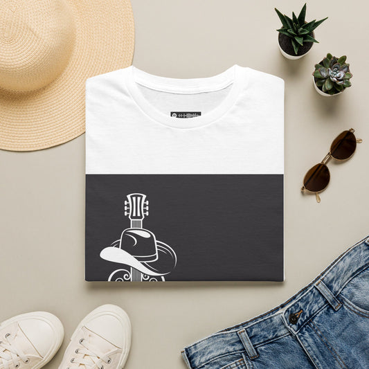 10% Off at checkout - Country Music T-Shirt — Guitar & Cowboy Hat Design