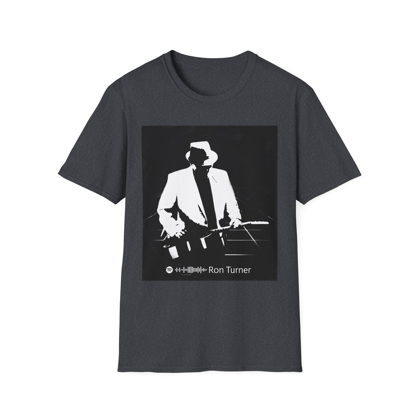 10%OFF at checkout! - Slide Guitarist Ron Turner Blues Artist Silhouette T-Shirt — Vintage Band Music Tee