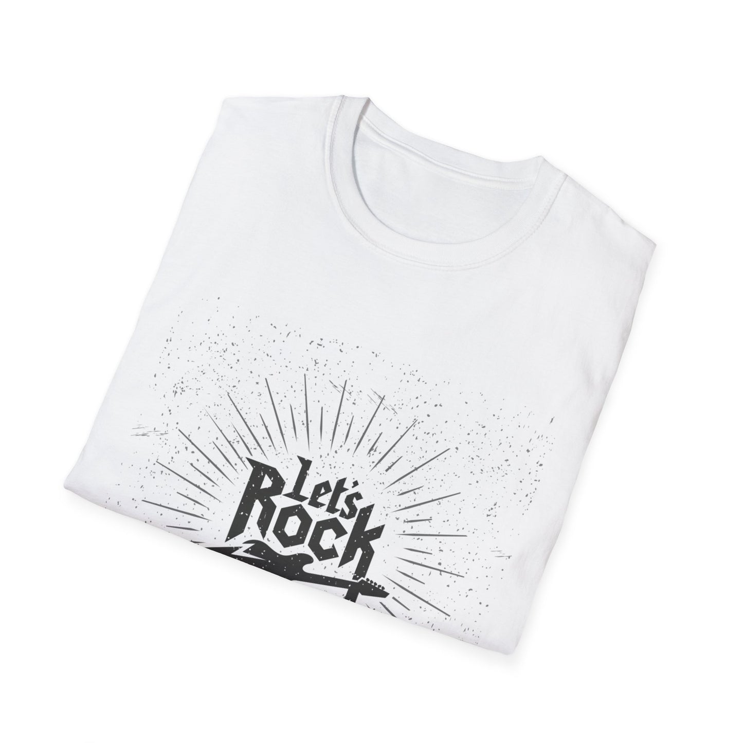 10%OFF at checkout! - Let's Rock T-Shirt — Vintage Guitar Graphic Tee for Music Lovers