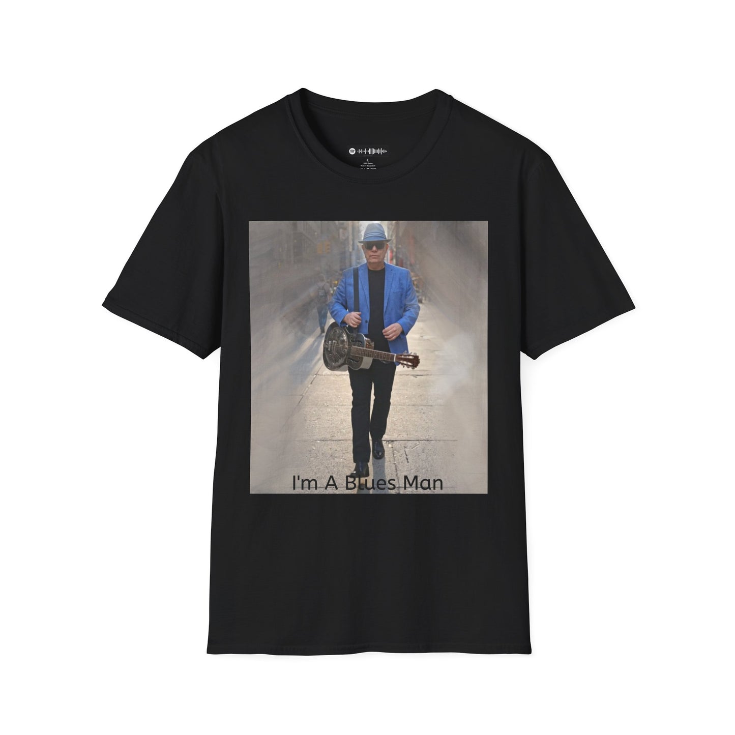 10% Off at checkout! - T-Shirt — 'I'm A Blues Man' Guitarist Photo Tee