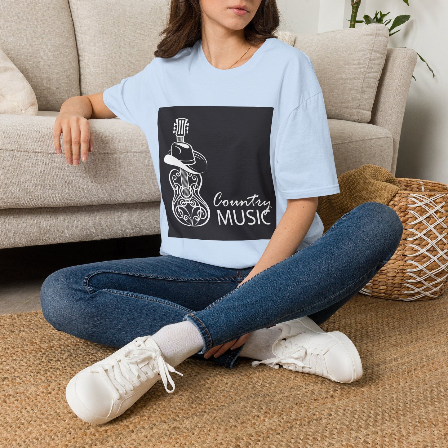 10% Off at checkout - Country Music T-Shirt — Guitar & Cowboy Hat Design
