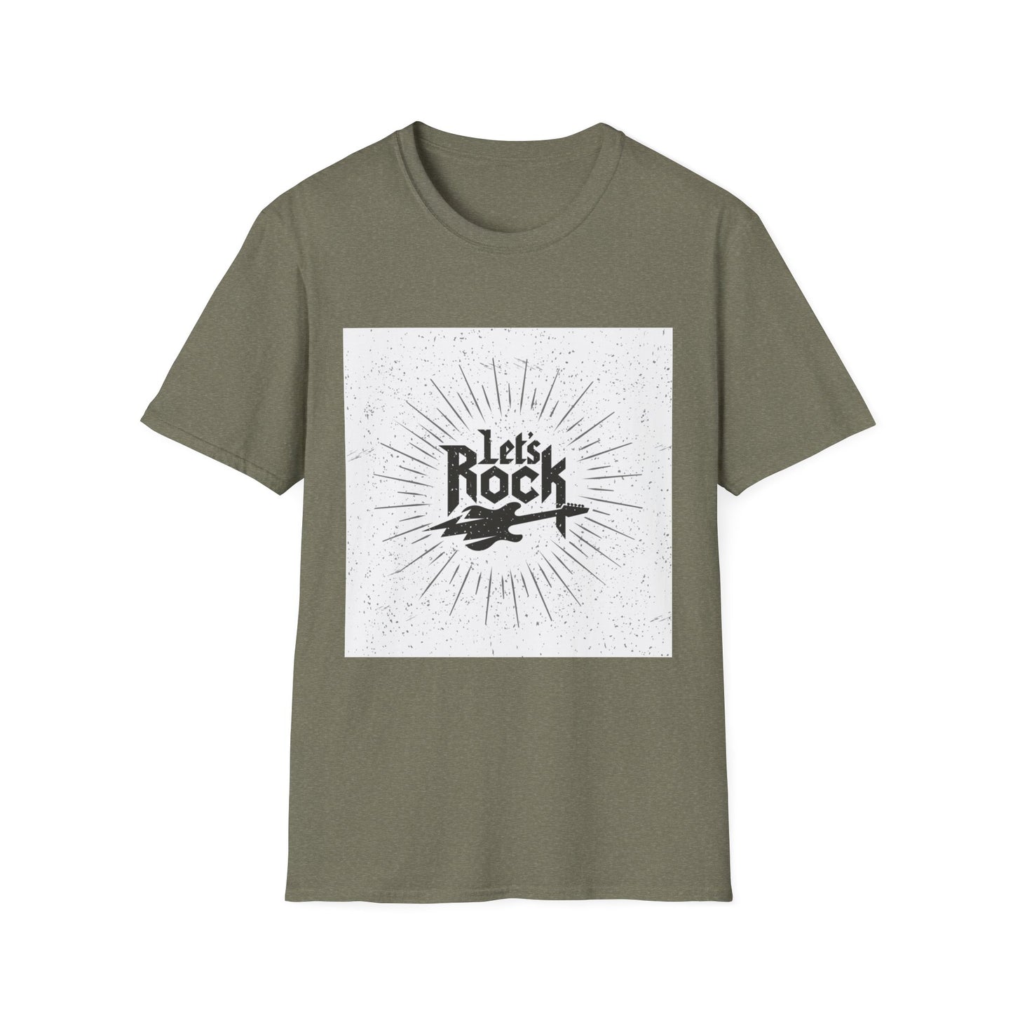 10%OFF at checkout! - Let's Rock T-Shirt — Vintage Guitar Graphic Tee for Music Lovers