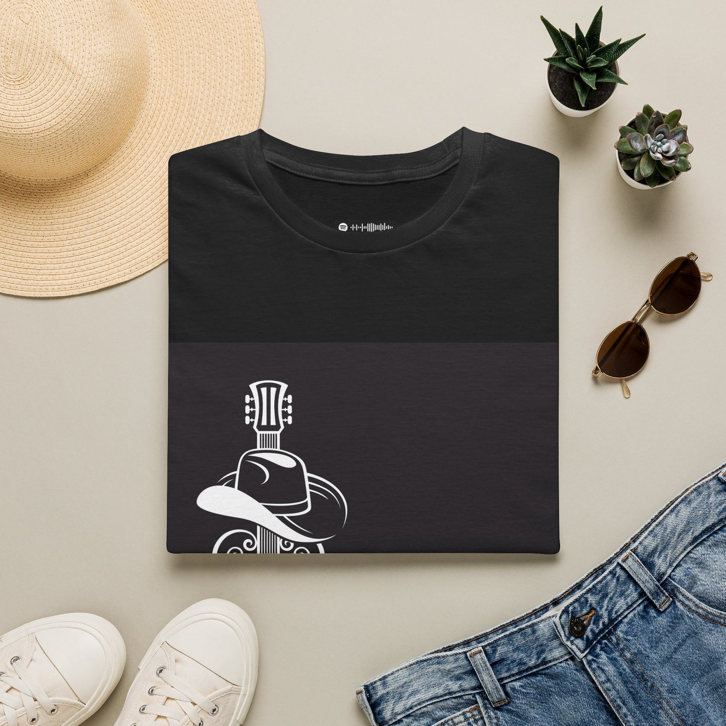 10% Off at checkout - Country Music T-Shirt — Guitar & Cowboy Hat Design