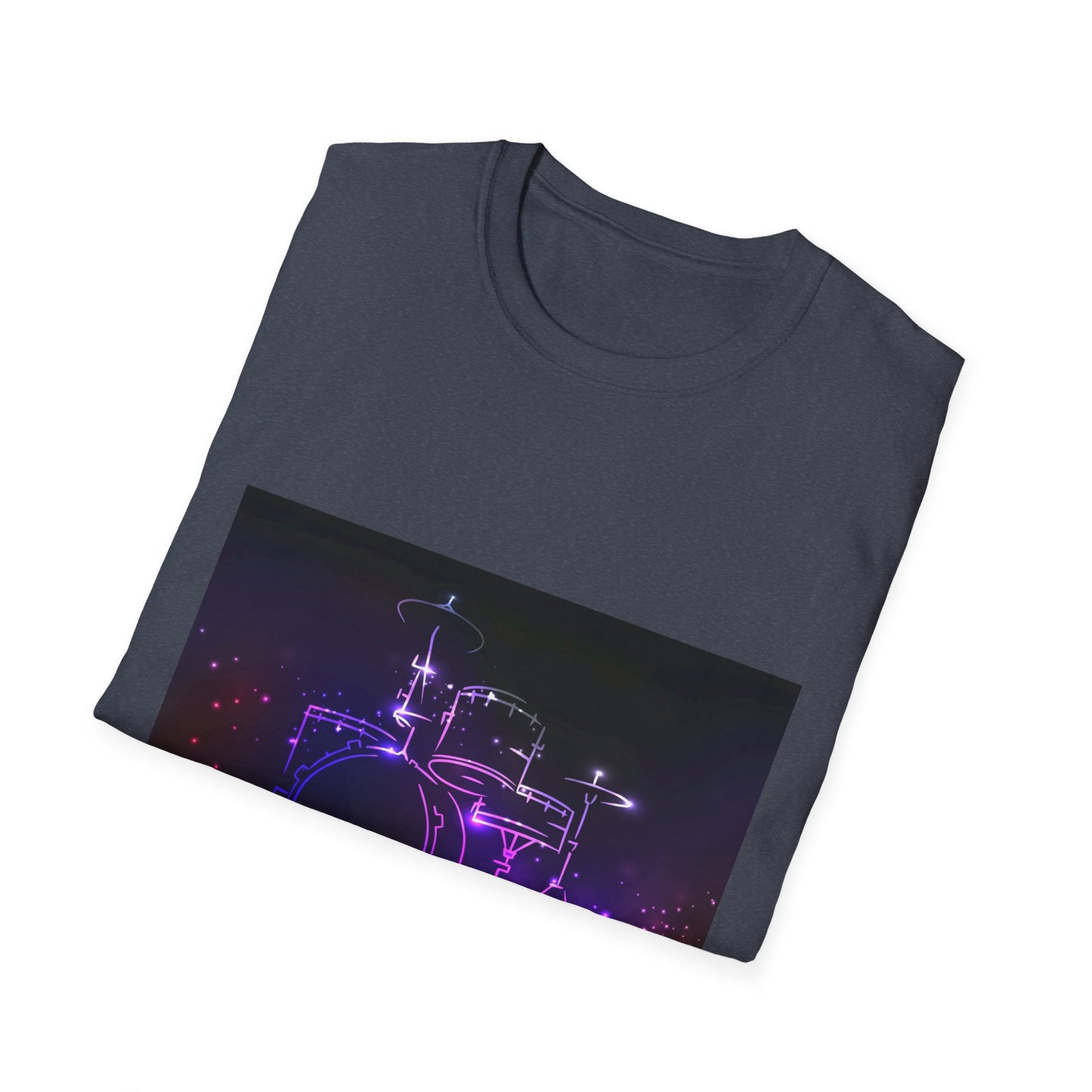 10%OFF at checkout! - Drummer Neon Lights T-Shirt — Purple Glow Drum Set Tee