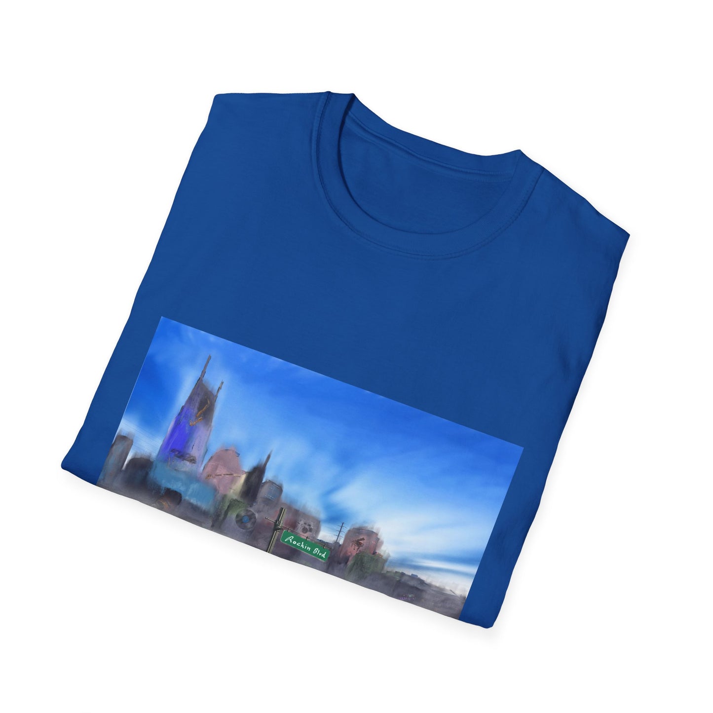 10%OFF at checkout! - Music City Skyline Blur Print T-Shirt — Dreamy Urban Landscape Tee