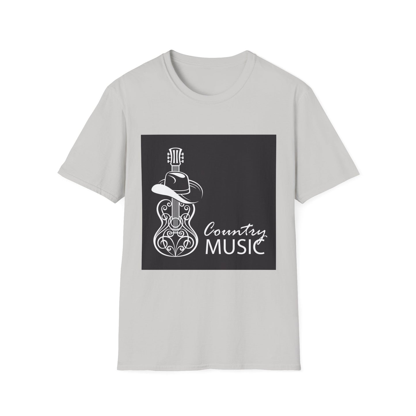10%OFF at checkout! - Country Music Guitar Tee — "Country Music" Graphic T-Shirt with Cowboy Hat Design