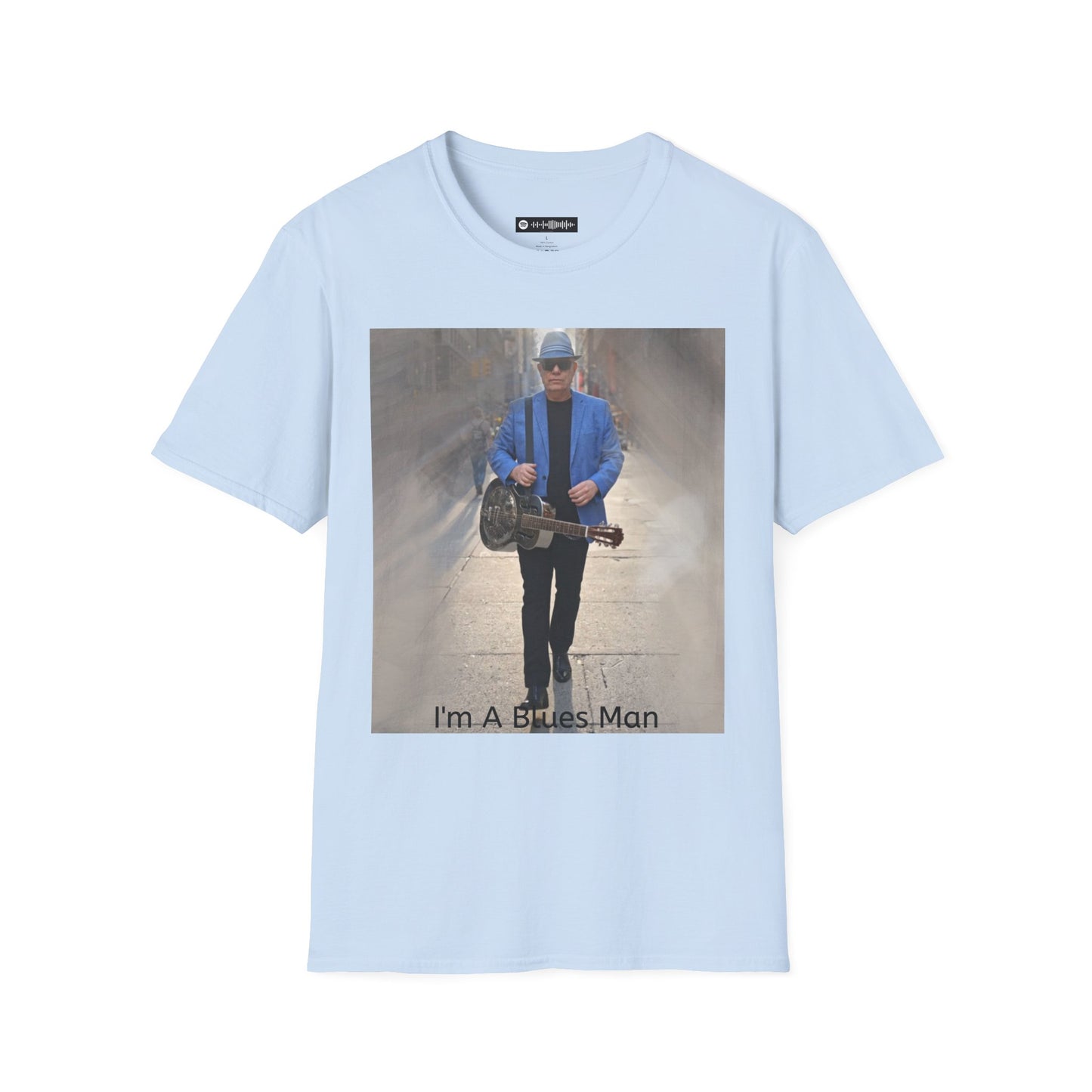 10% Off at checkout! - T-Shirt — 'I'm A Blues Man' Guitarist Photo Tee