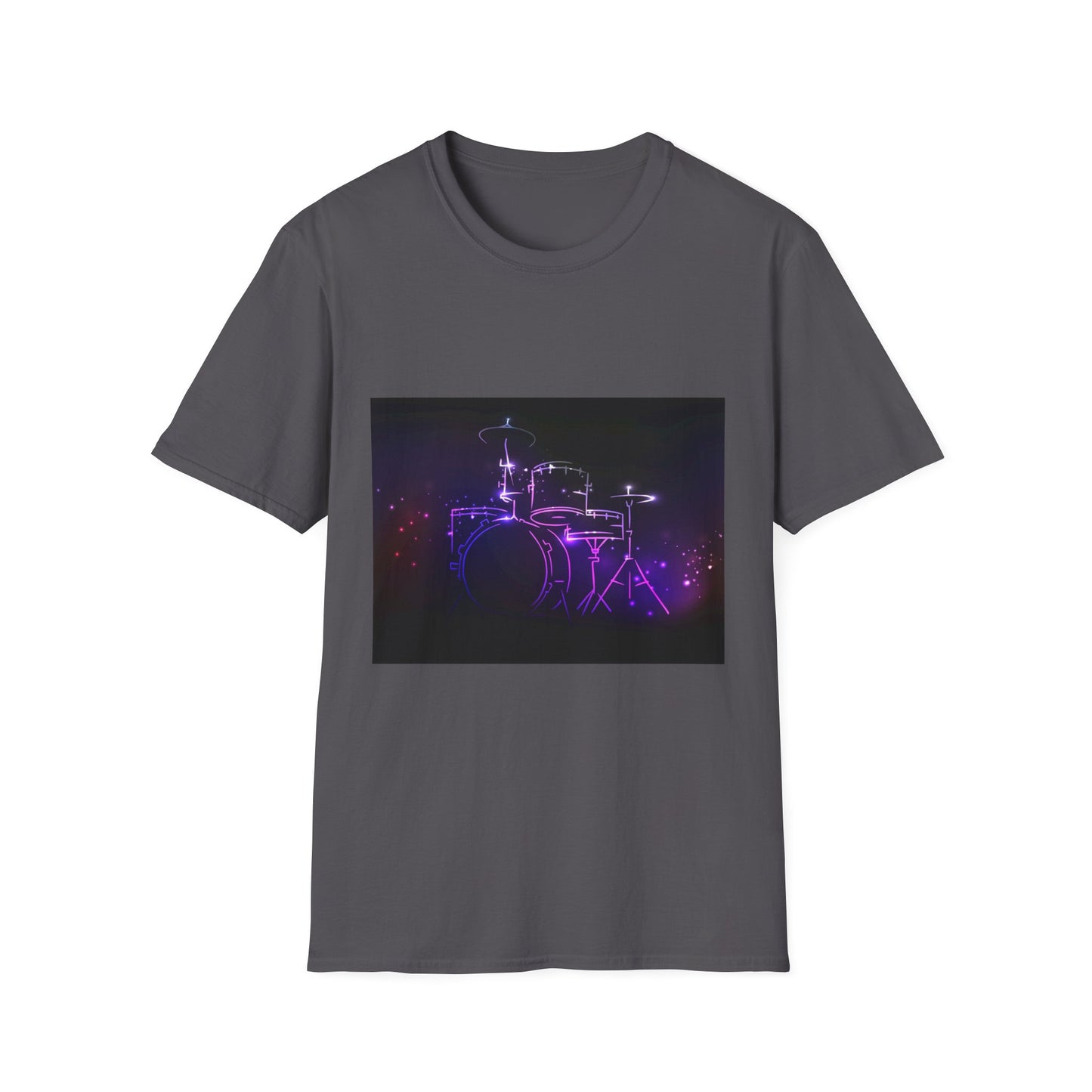 10%OFF at checkout! - Drummer Neon Lights T-Shirt — Purple Glow Drum Set Tee