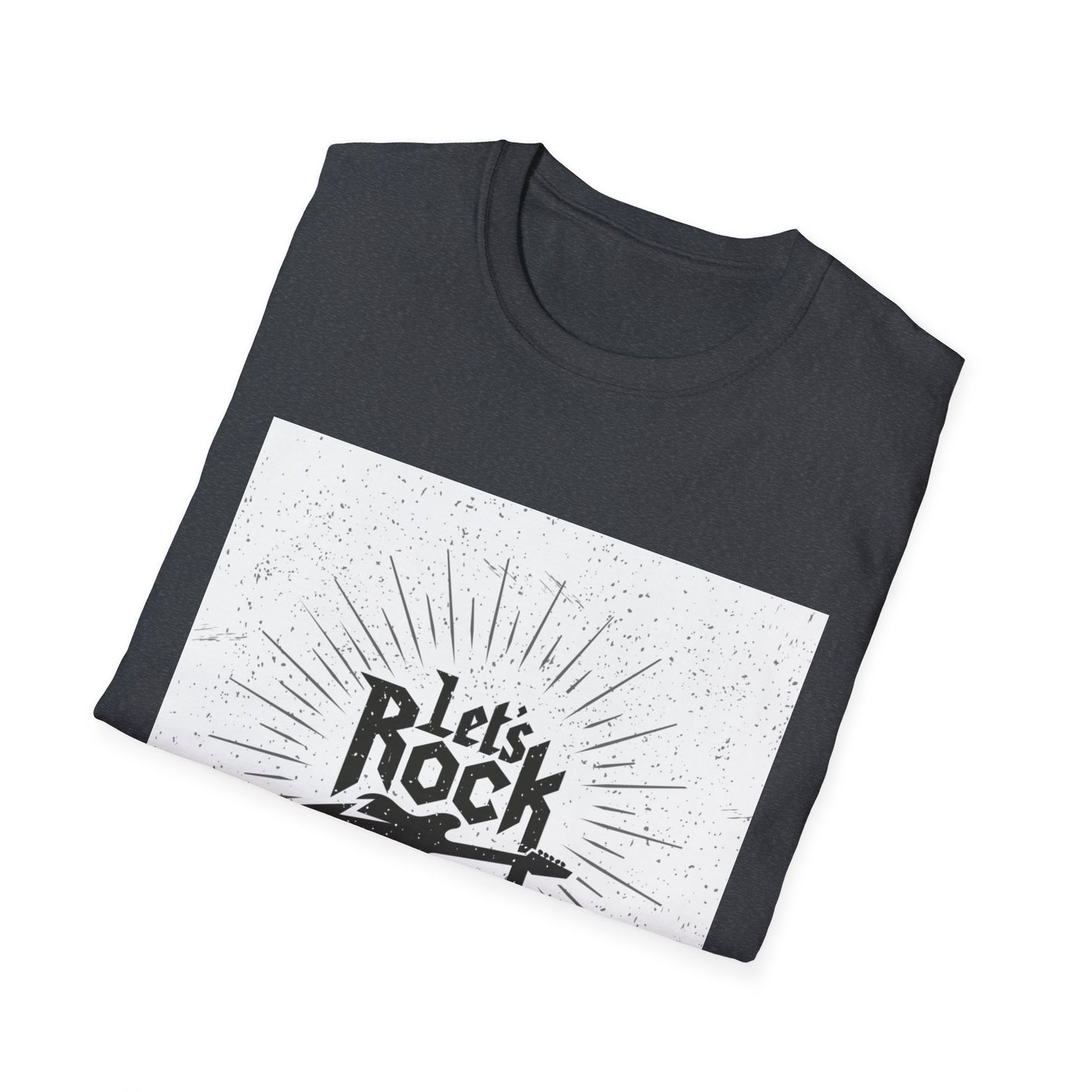 10%OFF at checkout! - Let's Rock T-Shirt — Vintage Guitar Graphic Tee for Music Lovers