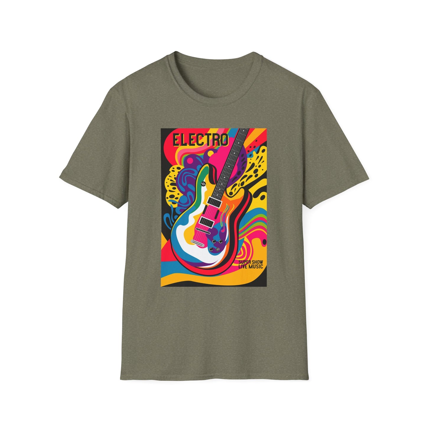 10%OFF at checkout! - Electro Guitar Poster T-Shirt — Retro Psychedelic Music Tee